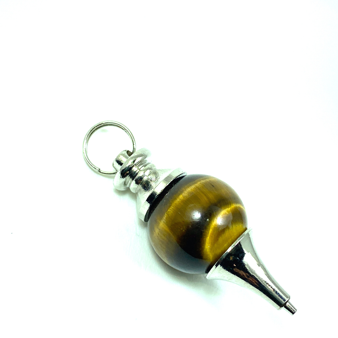 Pendule Luzi Œil de Tigre - Plaqué Argent – Image 2