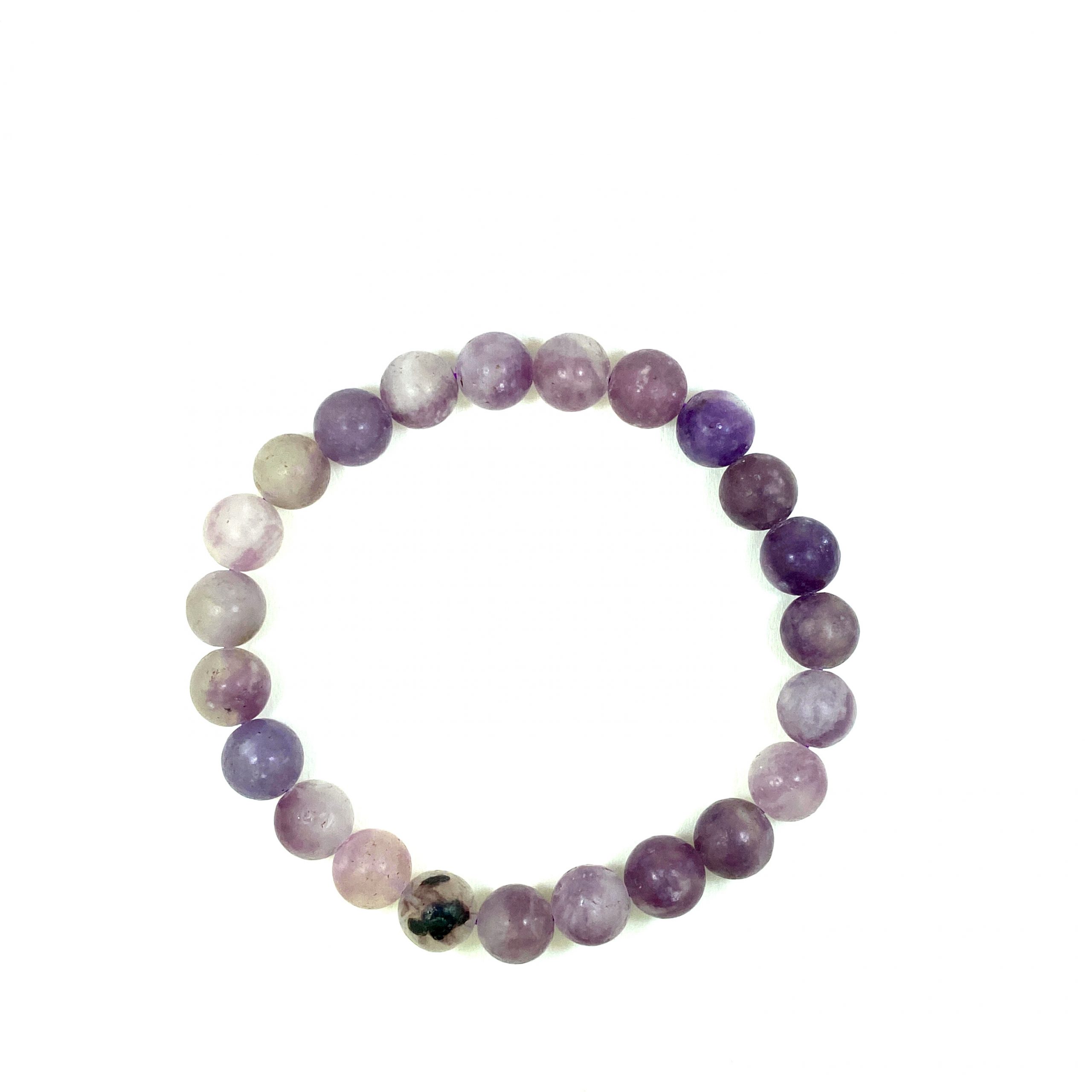 Lépidolite - Bracelet élastique - du 6mm au 8mm – Image 6