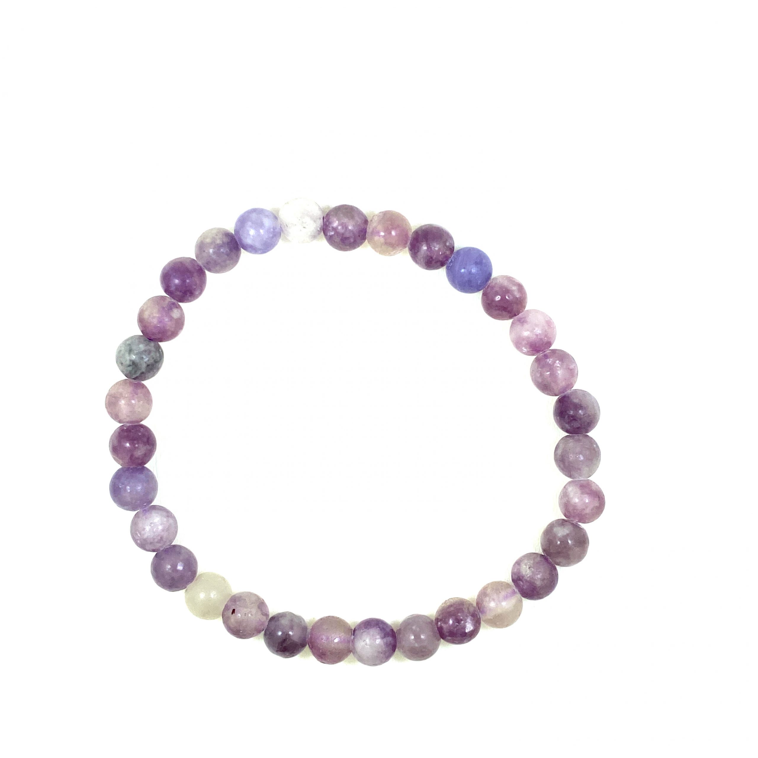 Lépidolite - Bracelet élastique - du 6mm au 8mm – Image 4