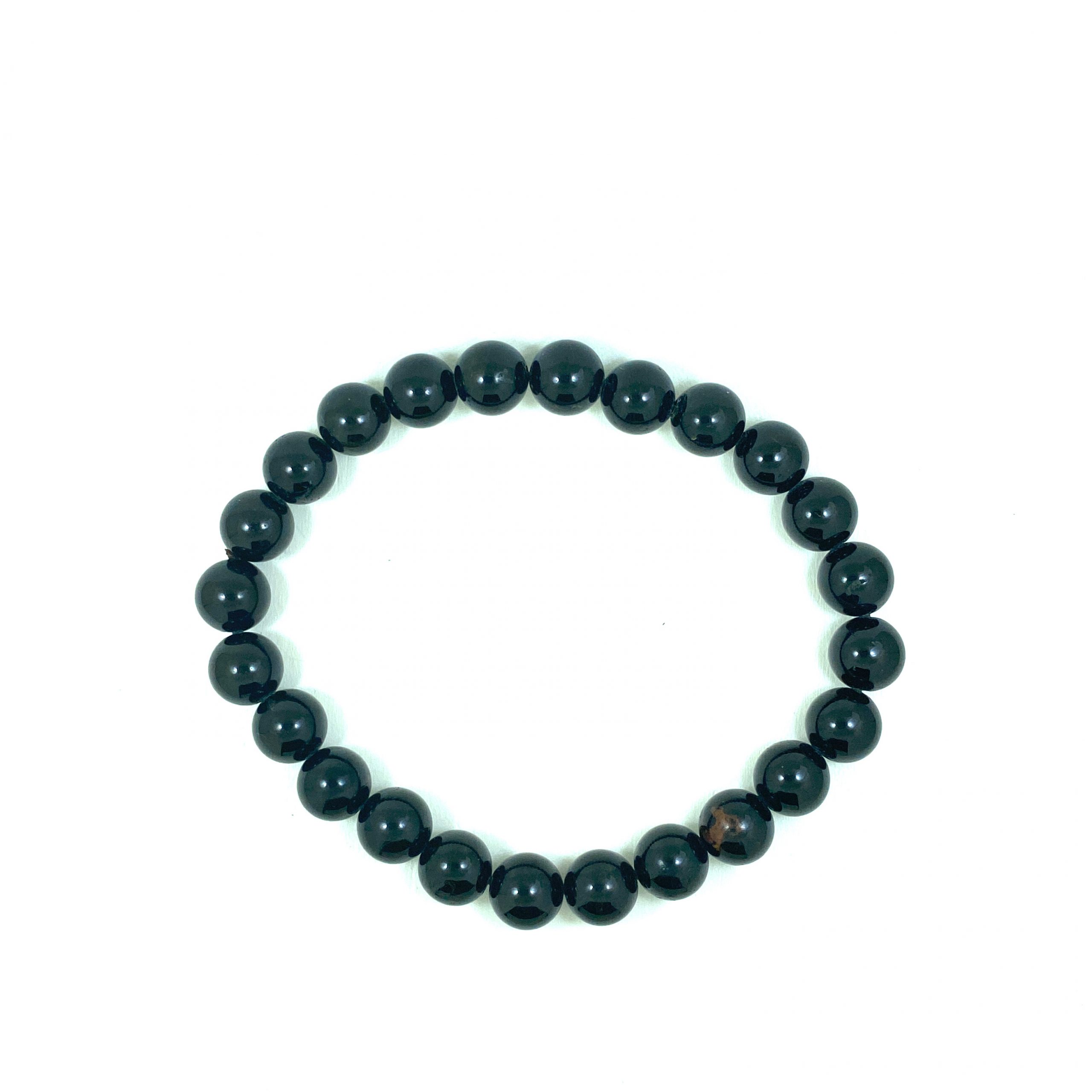 Tourmaline Noire - Bracelet élastique - du 6mm au 8mm – Image 6