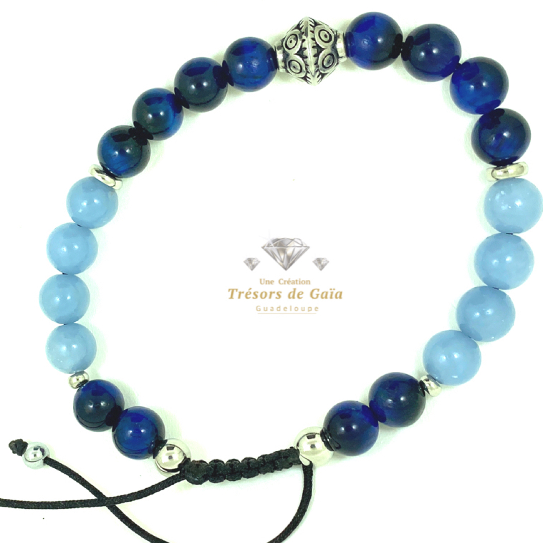 Talisman Paix et Protection - Bracelet Élastique - Perle Design Acier – Image 2