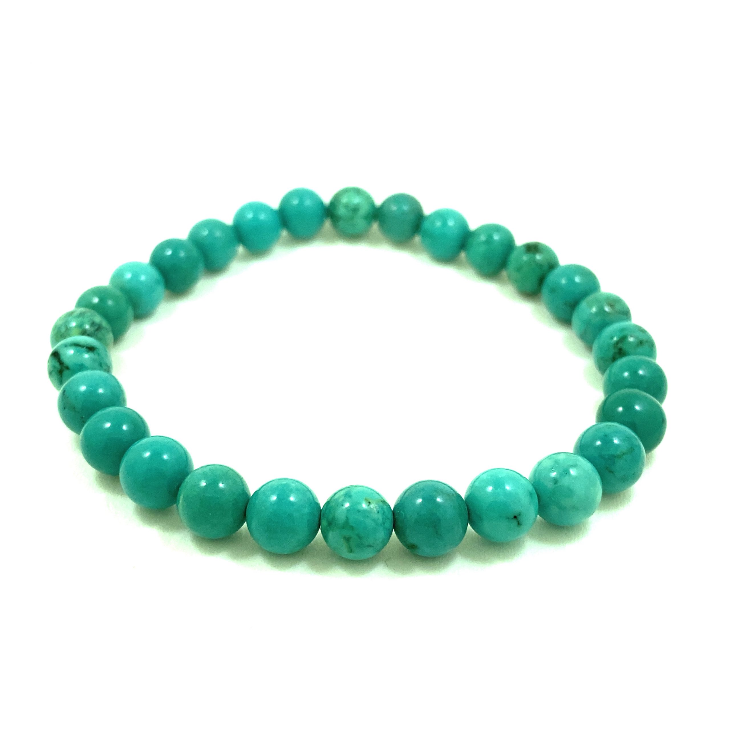 Turquoise Naturelle - Bracelet élastique - du 6mm au 8mm – Image 6