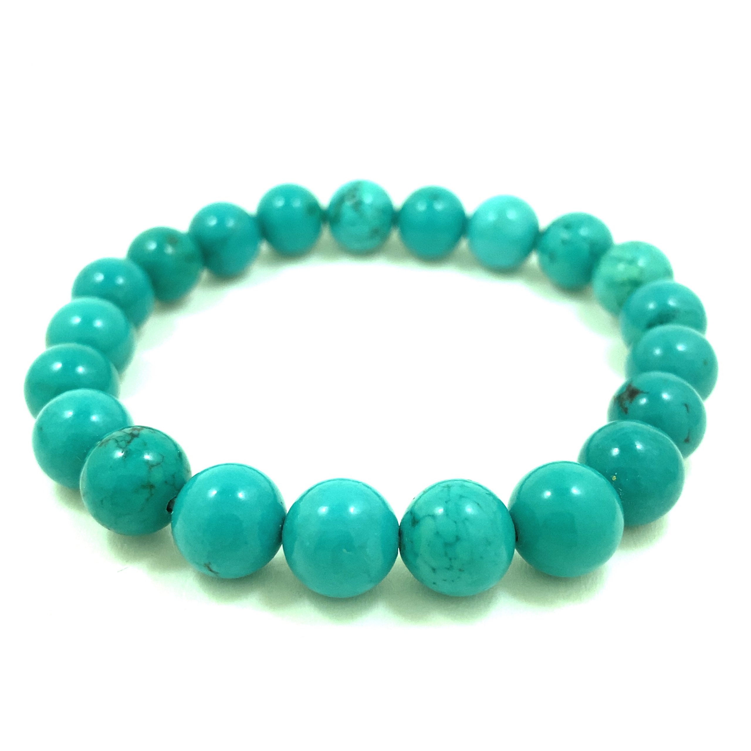 Turquoise Naturelle - Bracelet élastique - du 6mm au 8mm – Image 4