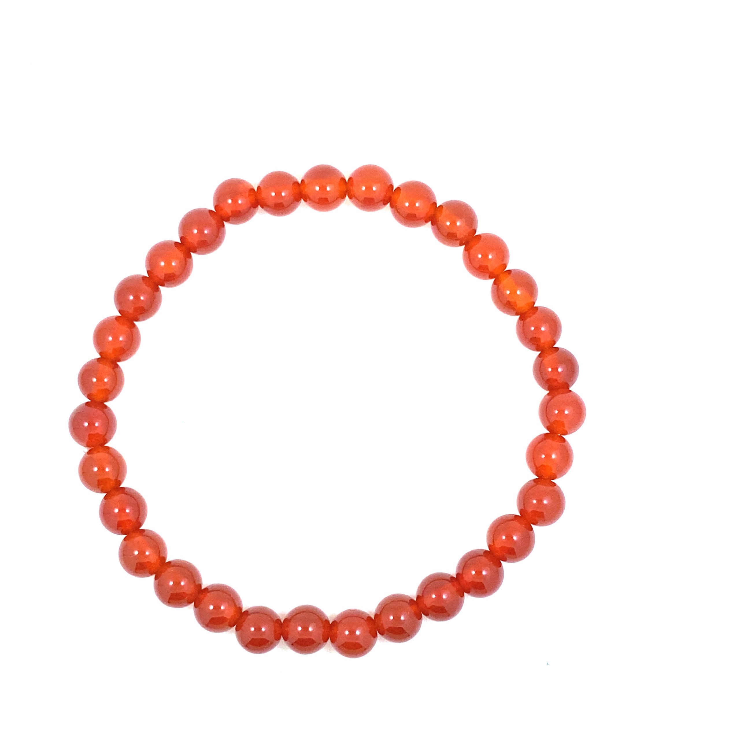 Cornaline Rouge - Bracelet élastique - 6mm – Image 2