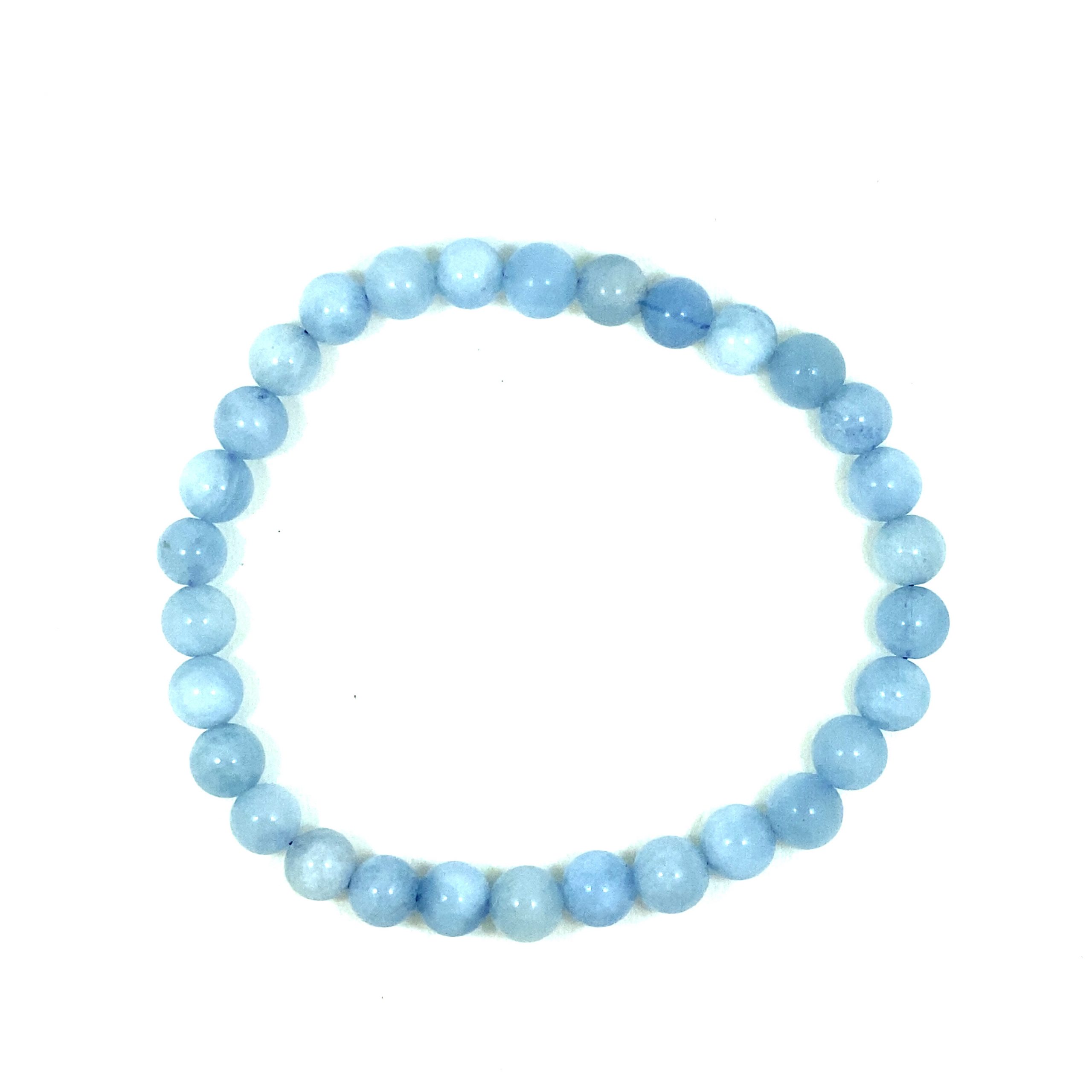 Aigue-Marine - Qualité Extra - Bracelet élastique - 6mm – Image 2