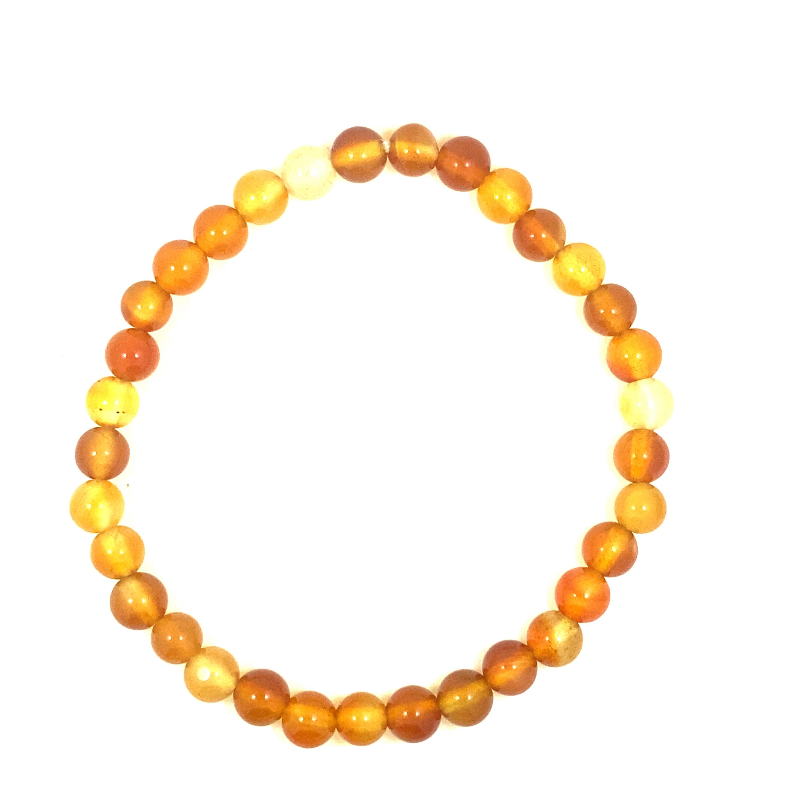Cornaline Orange - Bracelet élastique - 6mm – Image 2