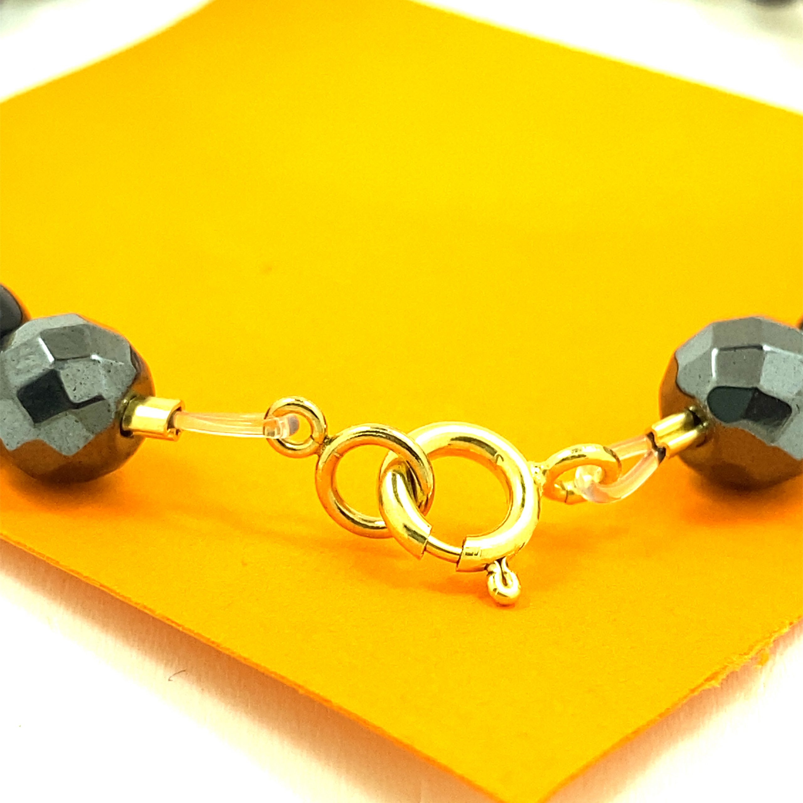 Talisman Réussite et Protection - Onyx Mantra - Bracelet Fermoir Plaqué Or – Image 3