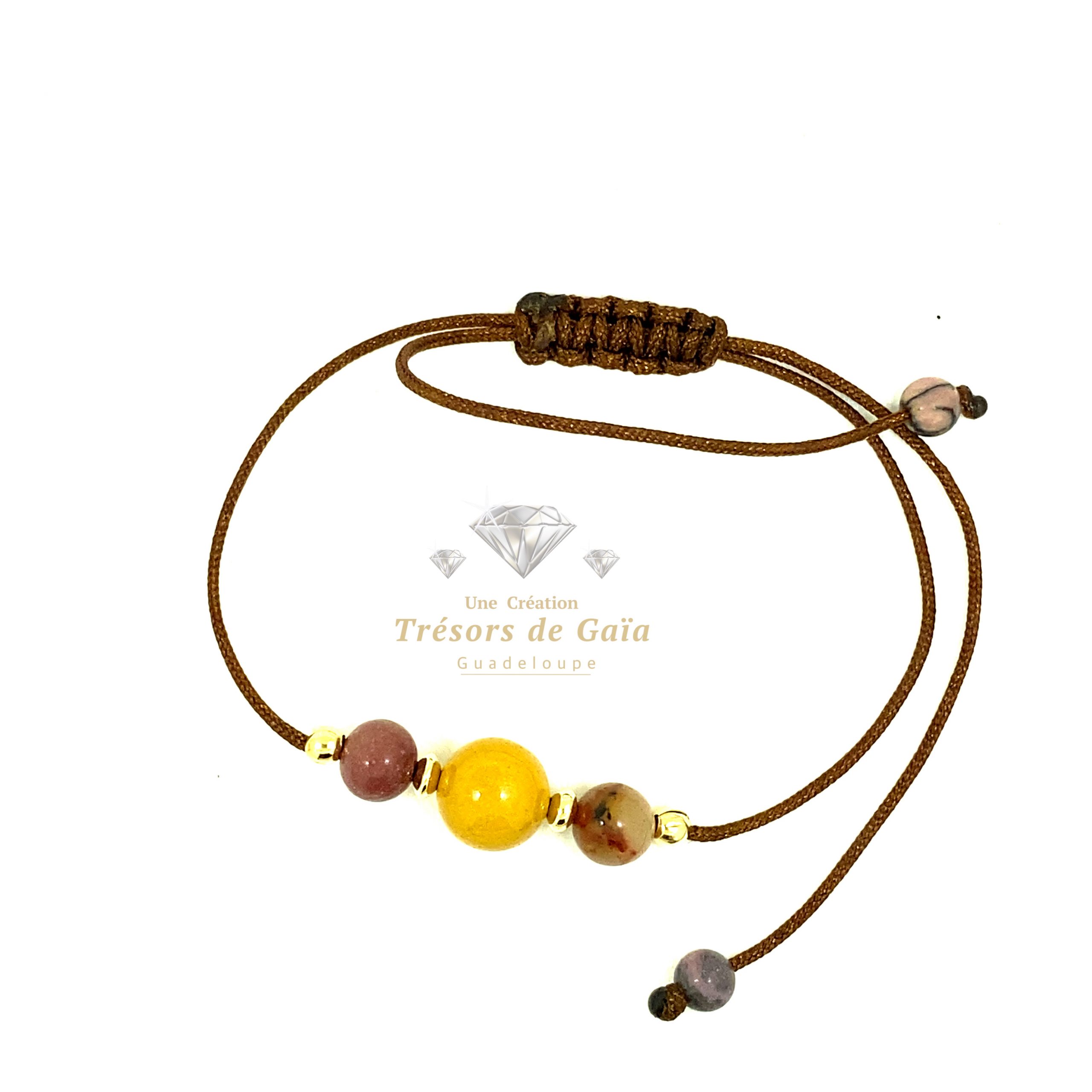 Talisman Mokaïte - Bracelet Cordon Réglable Marron – Image 2