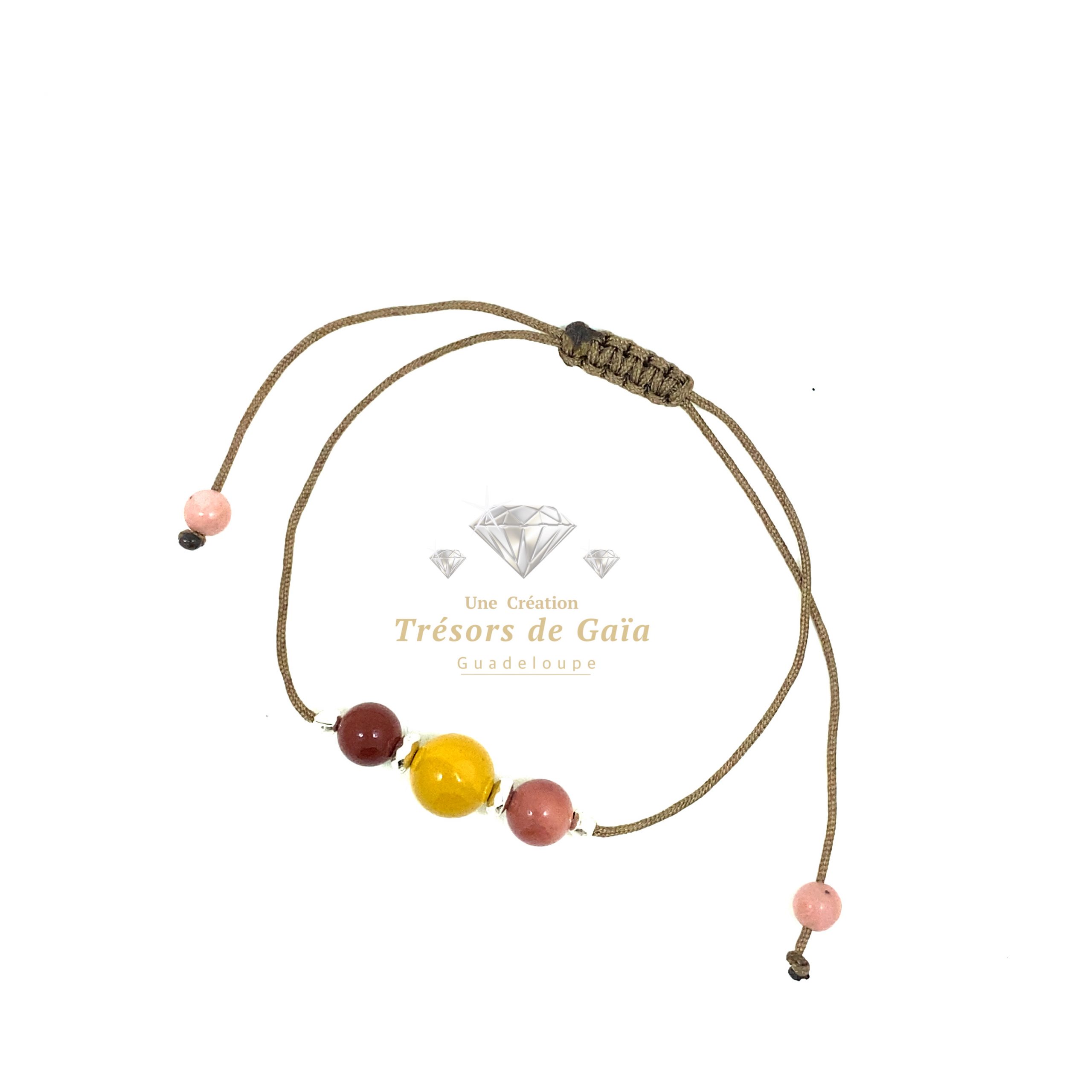 Talisman Mokaïte - Bracelet Cordon Réglable Taupe – Image 2