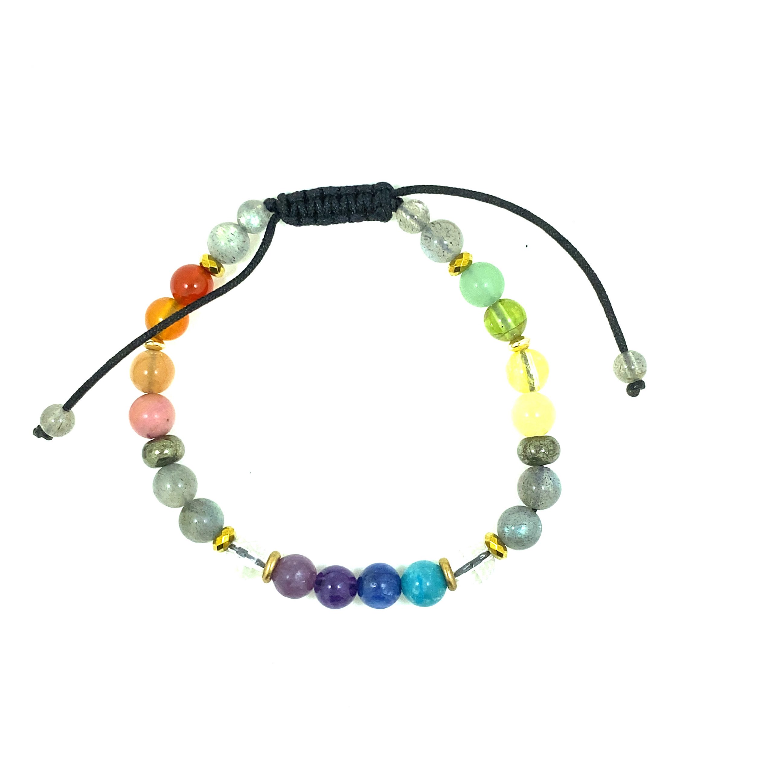 Talisman 7 Chakras, Protection et Réussite - Bracelet Tréssé Complet - 6mm – Image 2