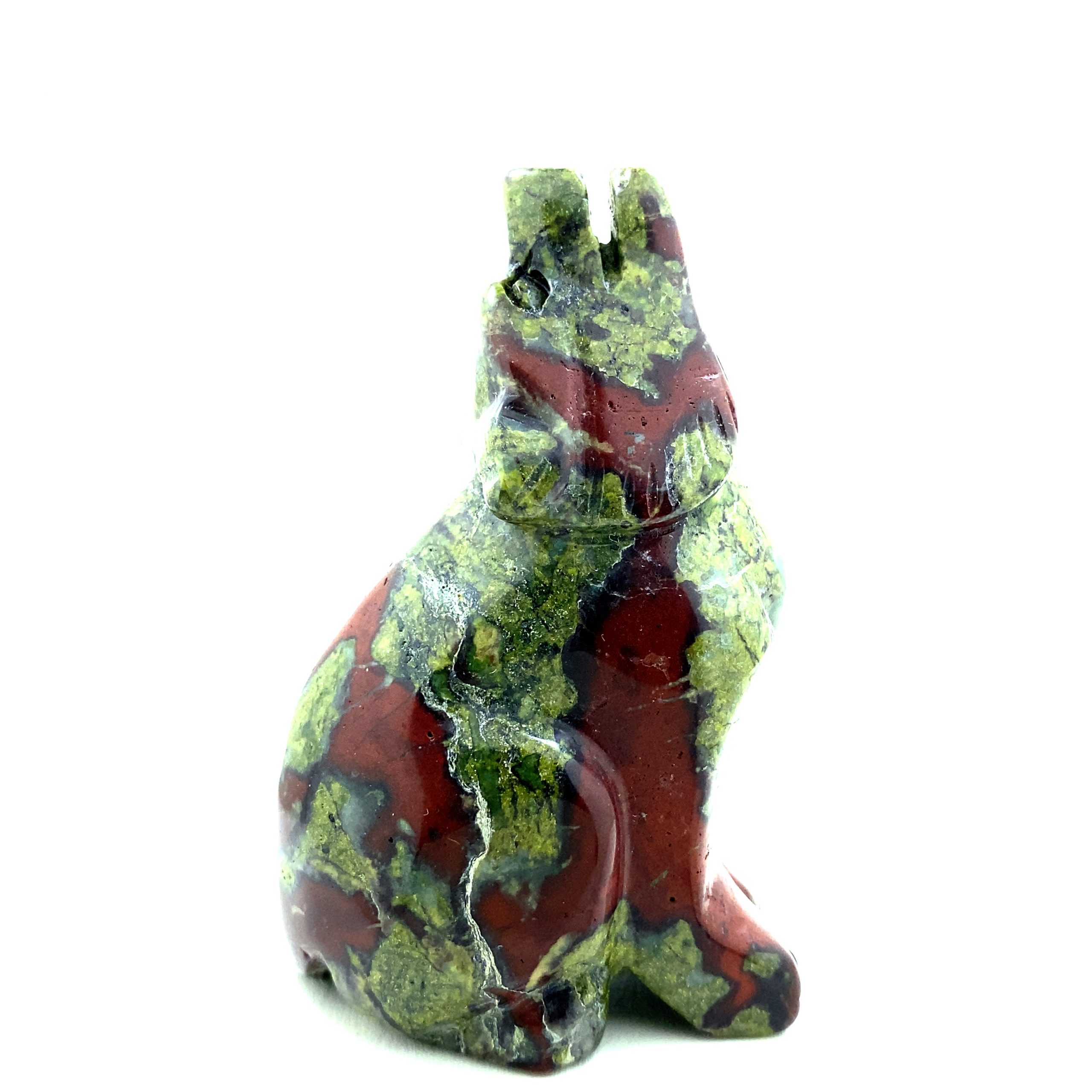 Statuette Cri du Loup - Jaspe Sang de Dragon - Ancrage et Spiritualité – Image 2