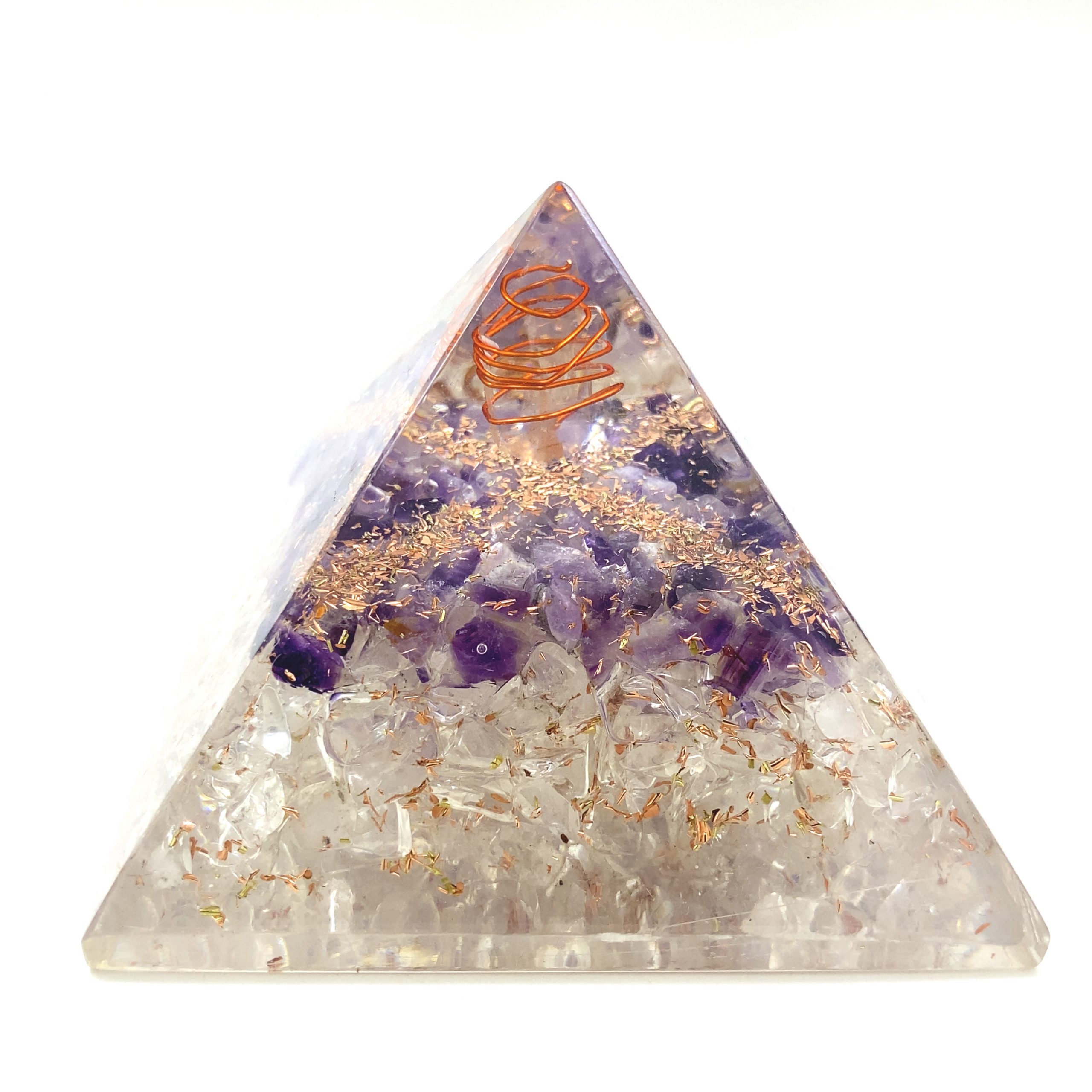 Orgonite Cristal de Roche (Quartz) et Améthyste - Apaisement et Énergies Positives – Image 3