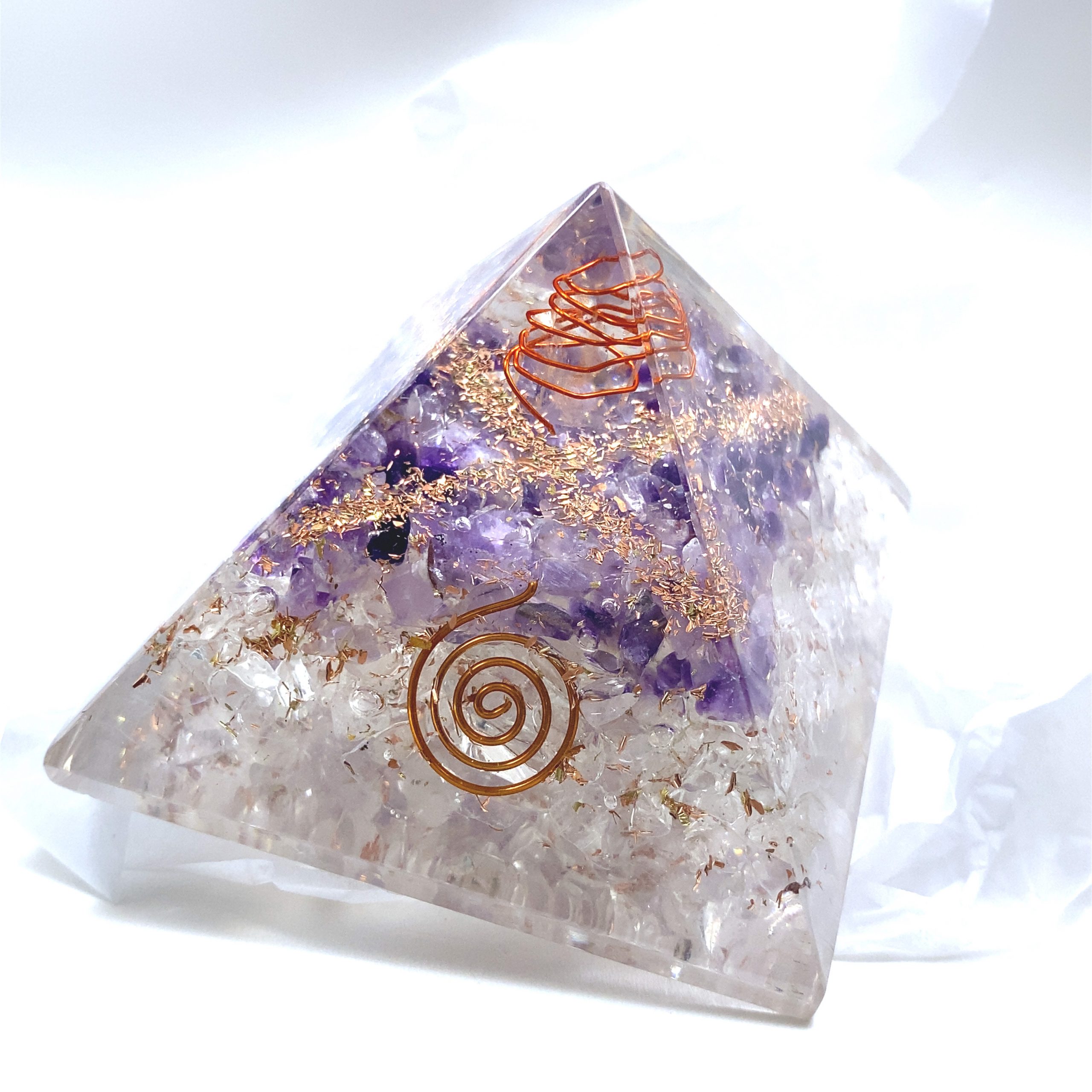 Orgonite Cristal de Roche (Quartz) et Améthyste - Apaisement et Énergies Positives – Image 2