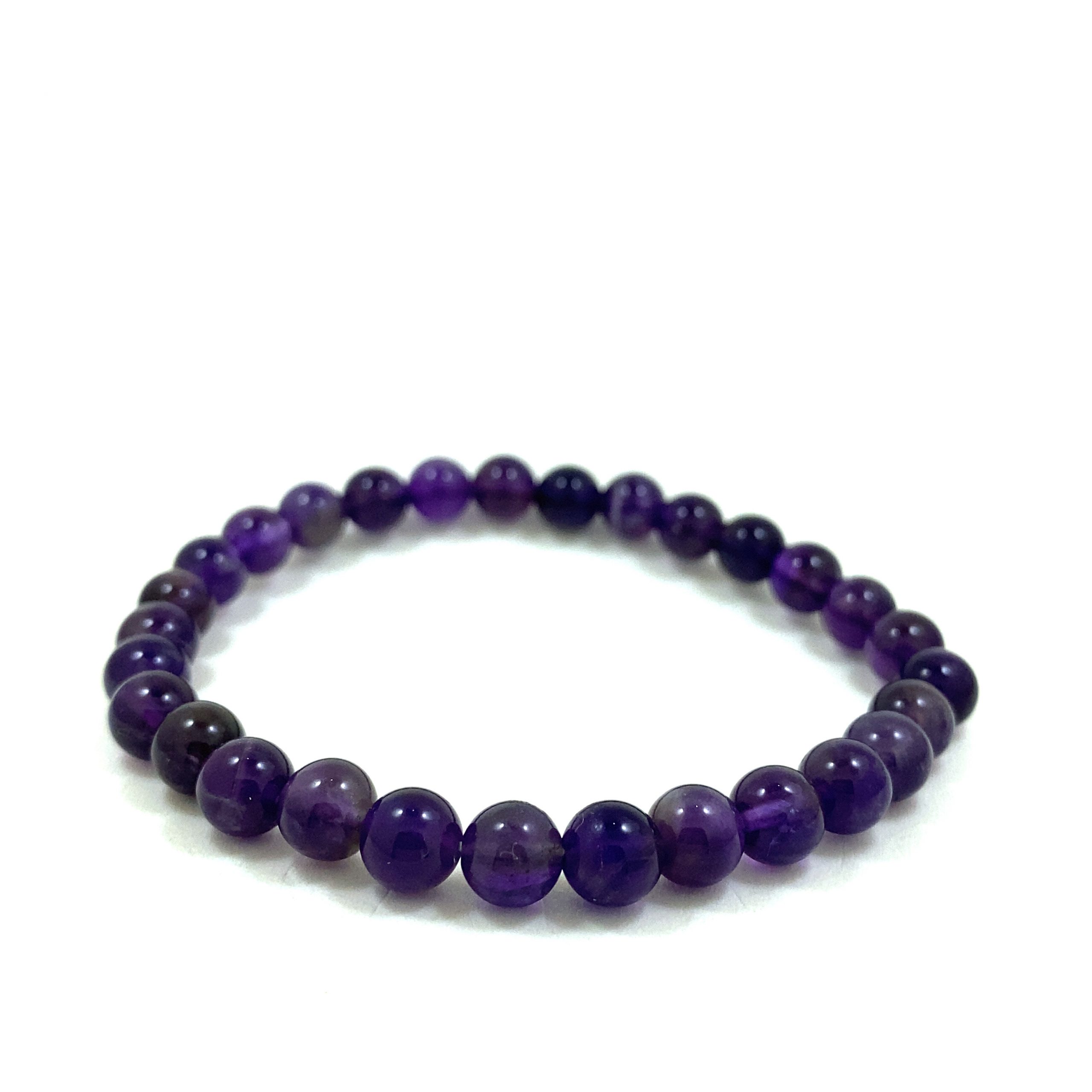 Améthyste - Foncée ou Claire - Bracelet élastique - 6mm – Image 2
