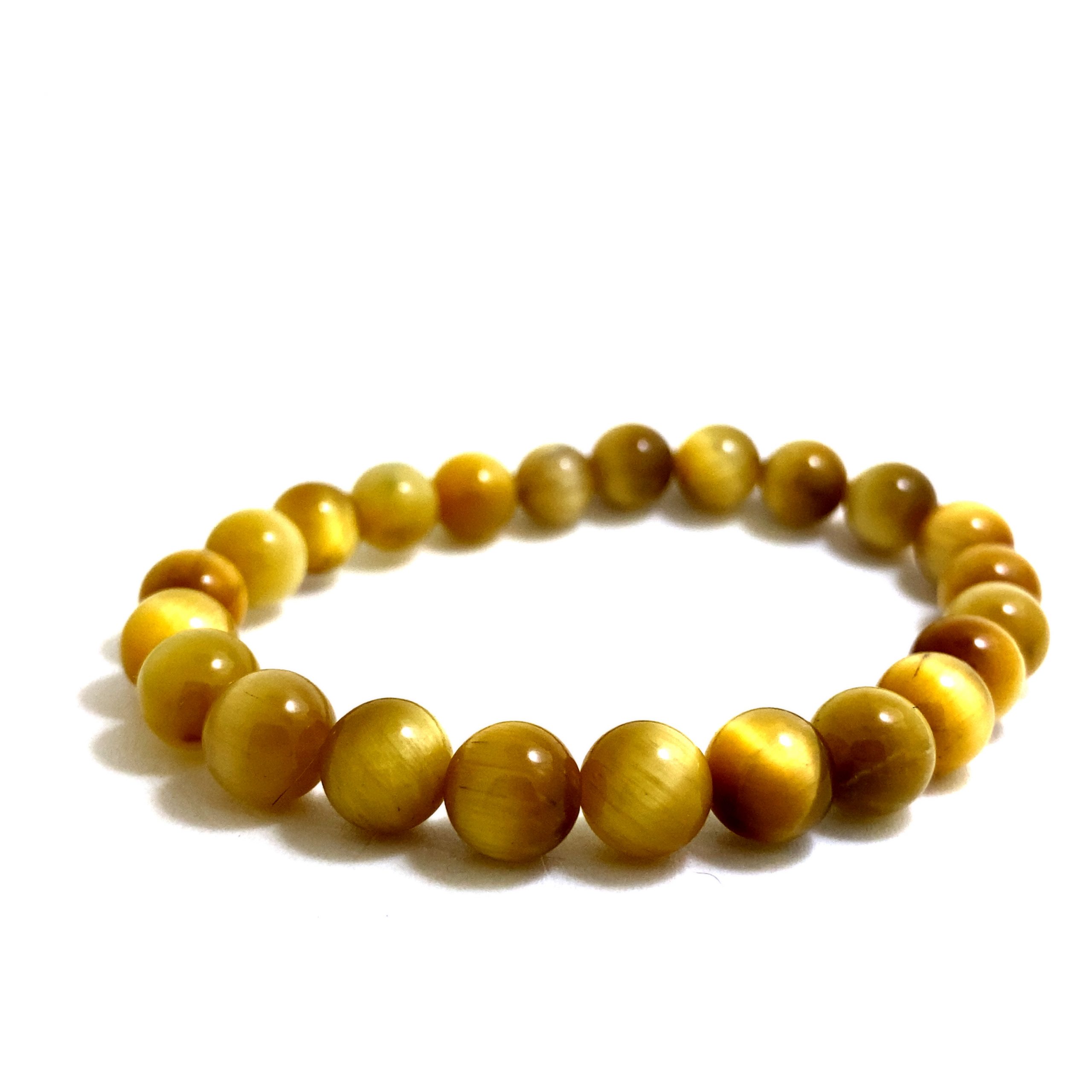Oeil de Tigre Doré - Bracelet élastique - Du 6mm au 8mm – Image 5