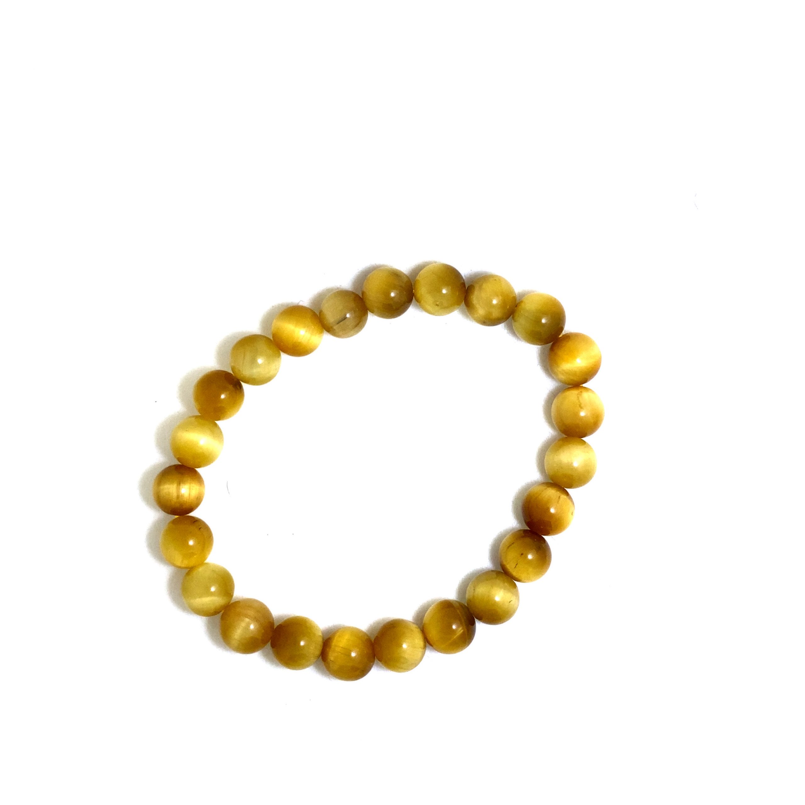 Oeil de Tigre Doré - Bracelet élastique - Du 6mm au 8mm – Image 6