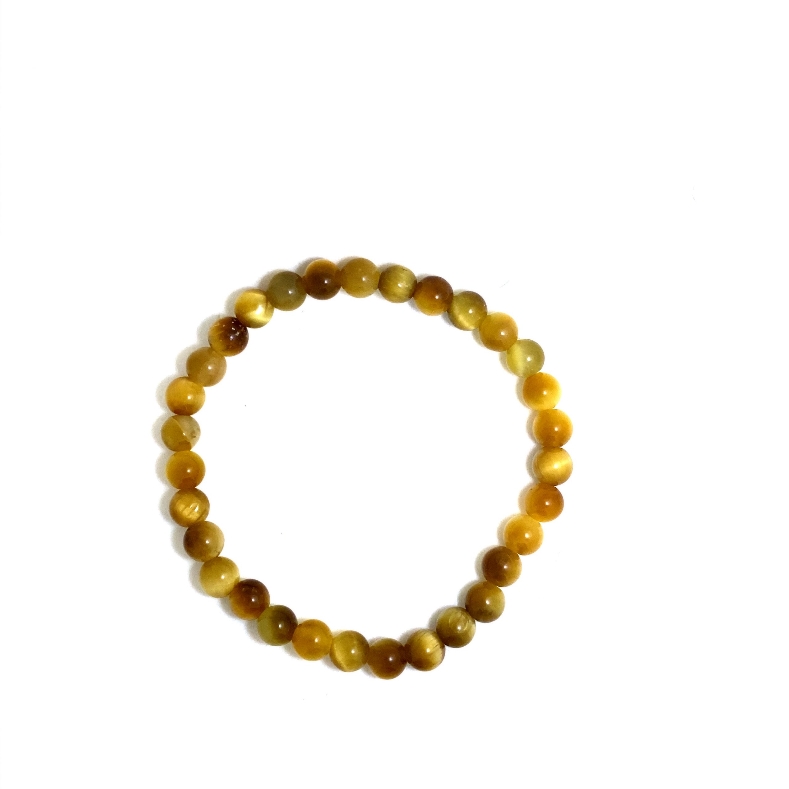 Oeil de Tigre Doré - Bracelet élastique - Du 6mm au 8mm – Image 4
