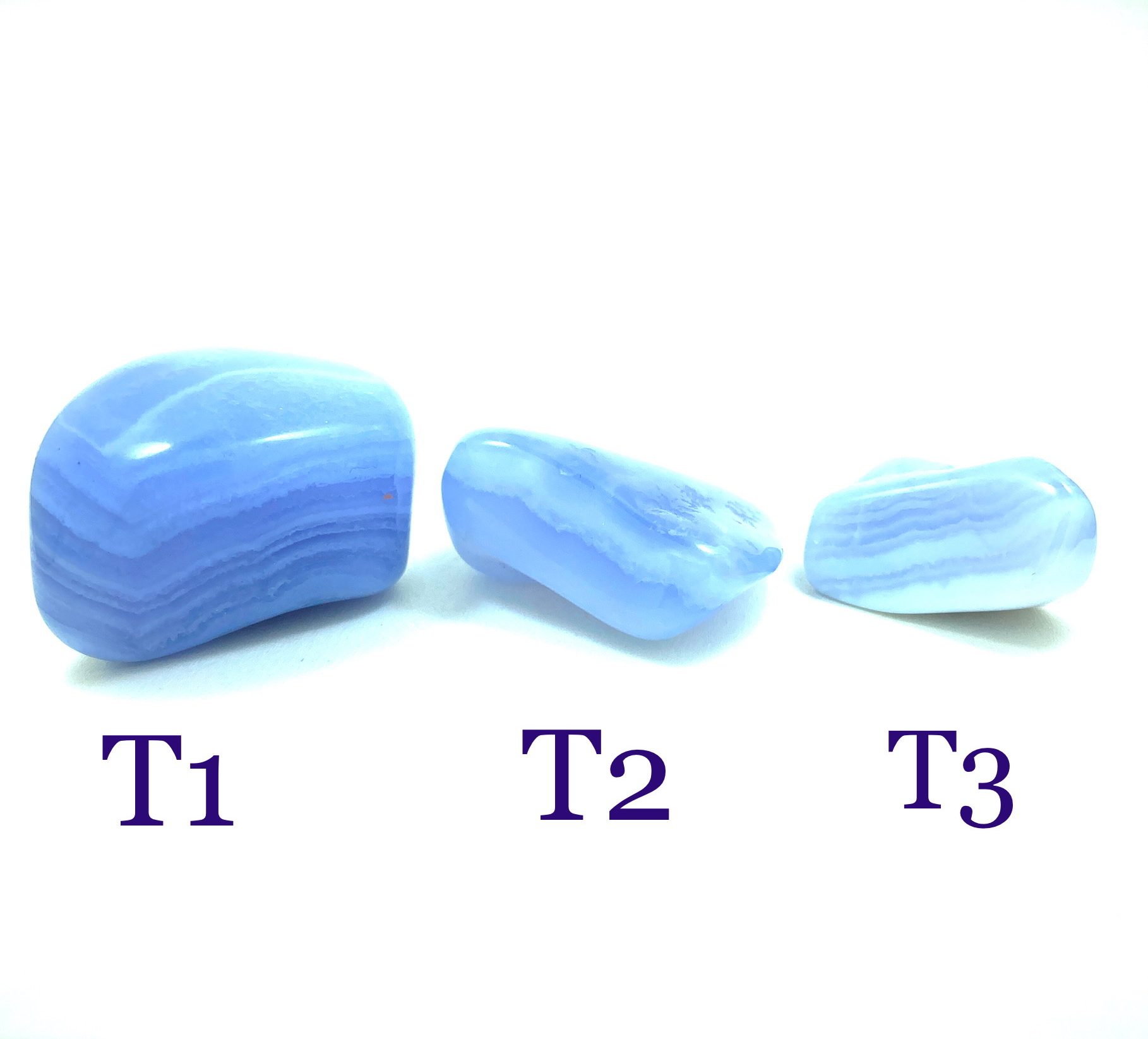 Calcédoine Bleue - Pierres Roulées du T1 au T3 - Gestion des émotions & Apaisement – Image 2