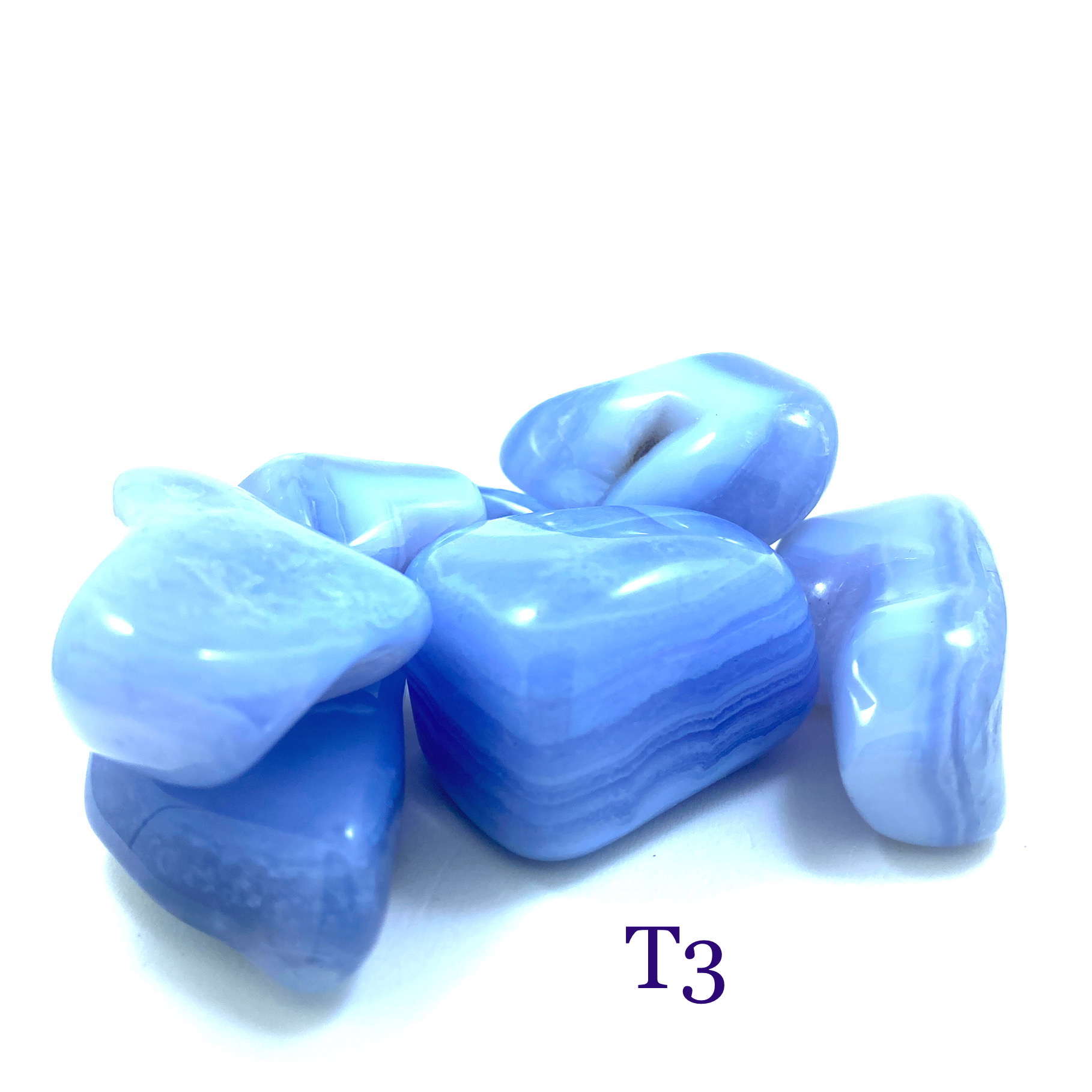 Calcédoine Bleue - Pierres Roulées du T1 au T3 - Gestion des émotions & Apaisement – Image 7