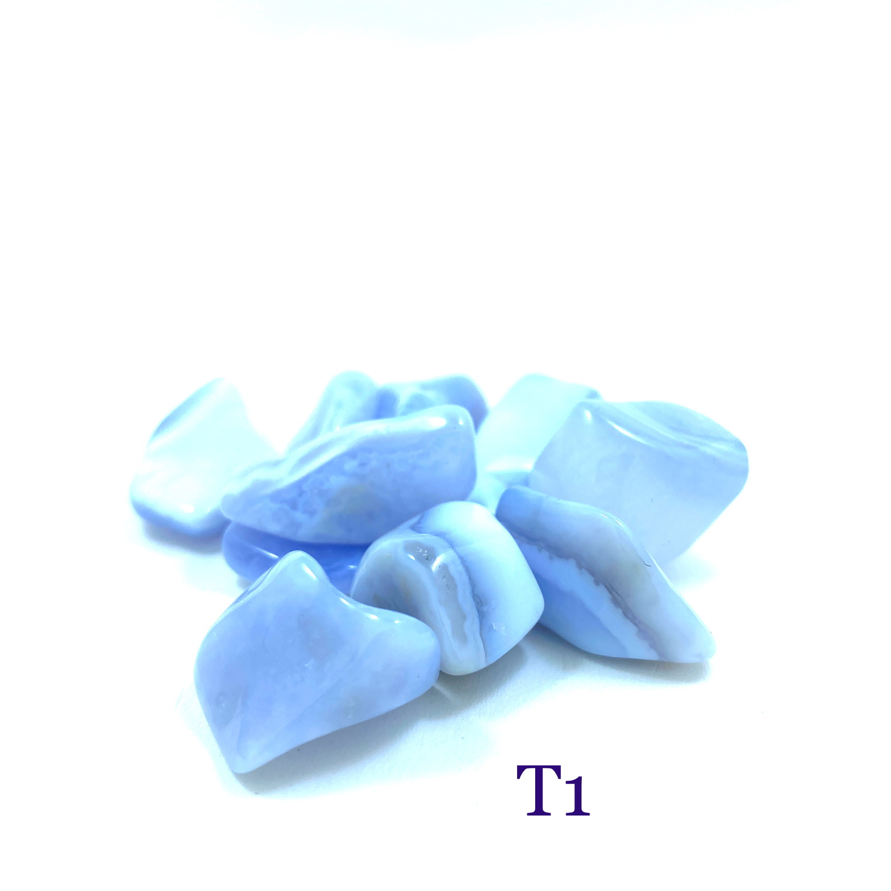 Calcédoine Bleue - Pierres Roulées du T1 au T3 - Gestion des émotions & Apaisement – Image 3