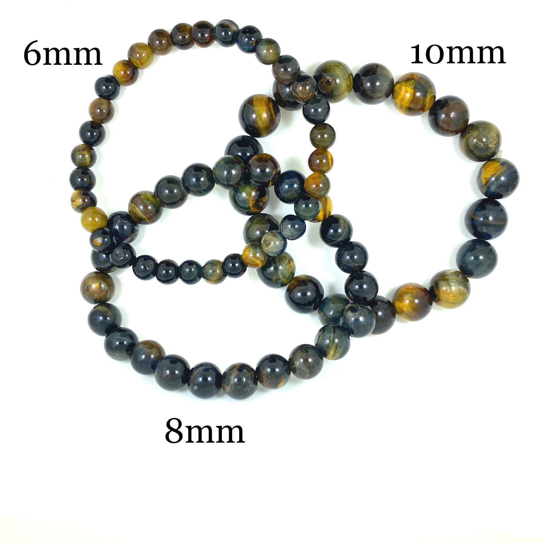Oeil de Faucon Naturel - Bracelet élastique - du 6mm au 10mm – Image 2