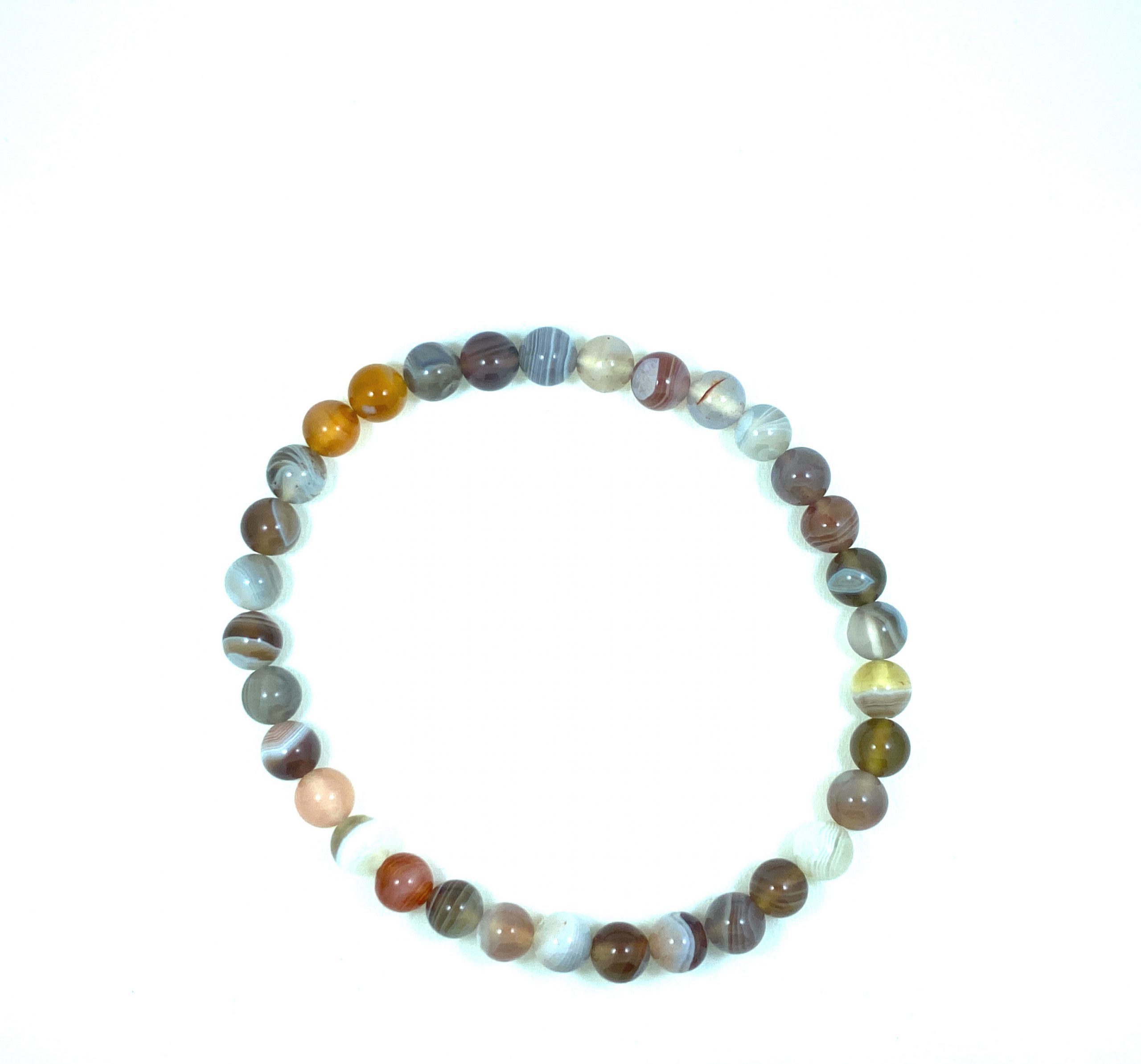 Agate de Bostwana- Bracelet élastique - du 6mm au 8mm – Image 6