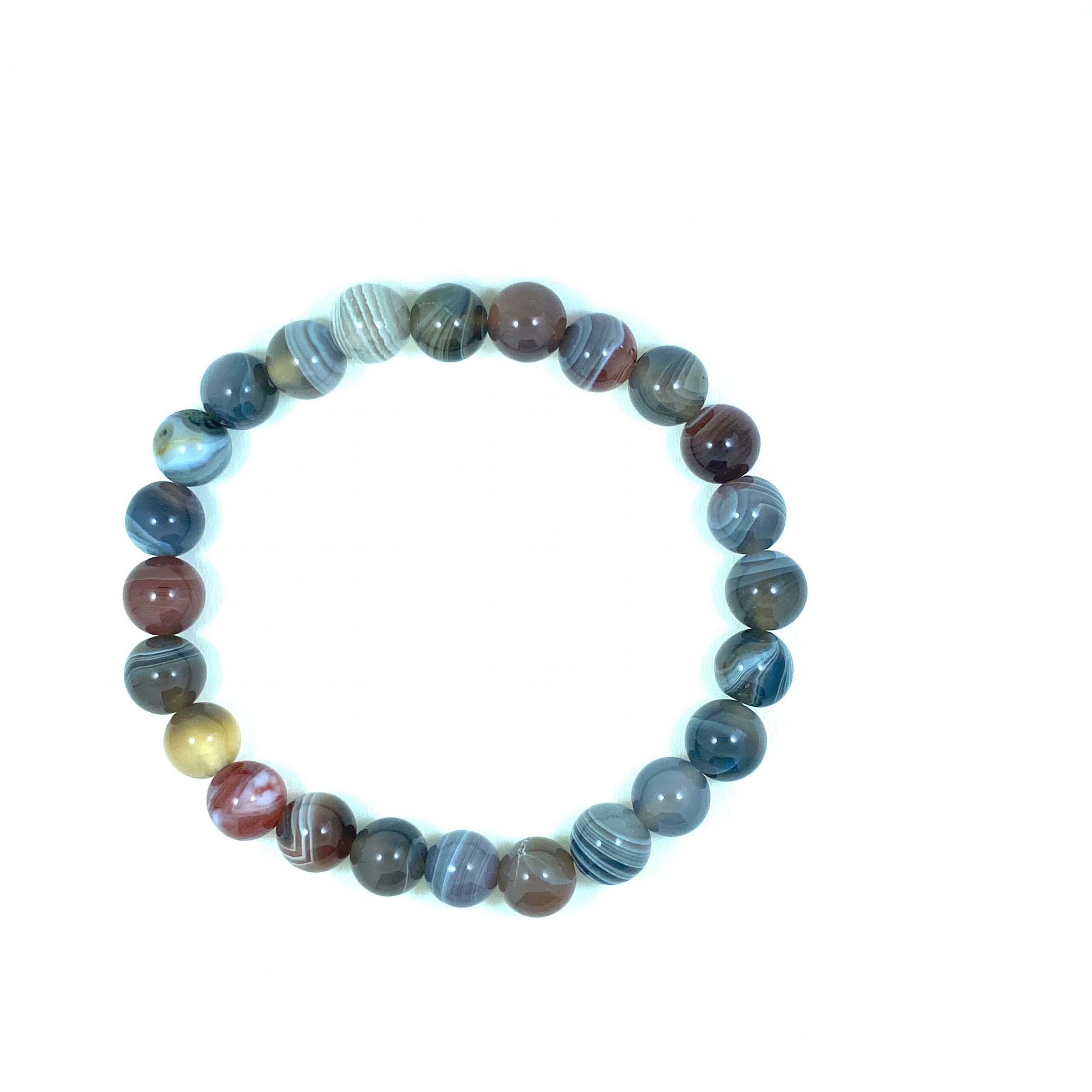 Agate de Bostwana- Bracelet élastique - du 6mm au 8mm – Image 4
