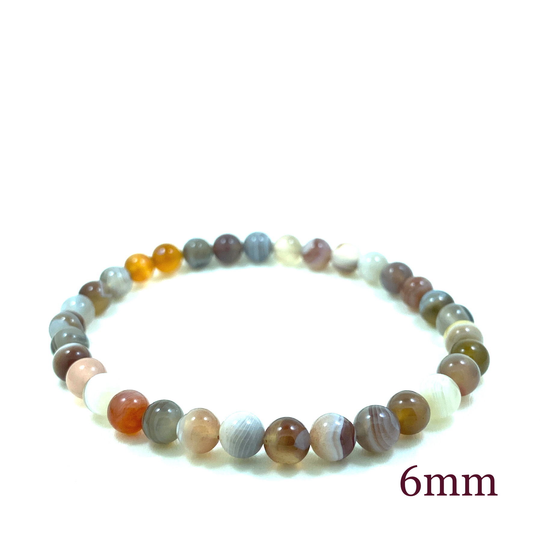 Agate de Bostwana- Bracelet élastique - du 6mm au 8mm – Image 5