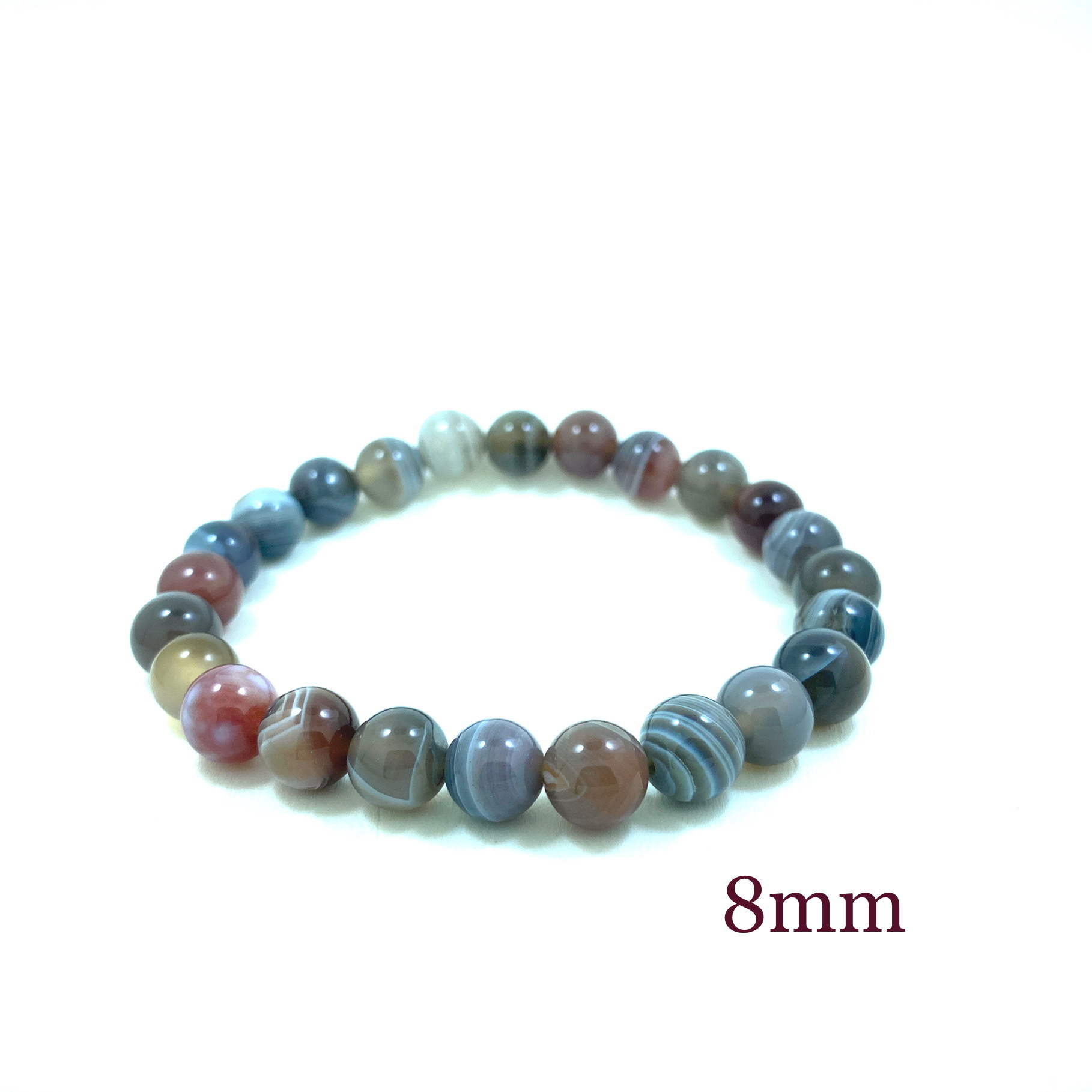 Agate de Bostwana- Bracelet élastique - du 6mm au 8mm – Image 3