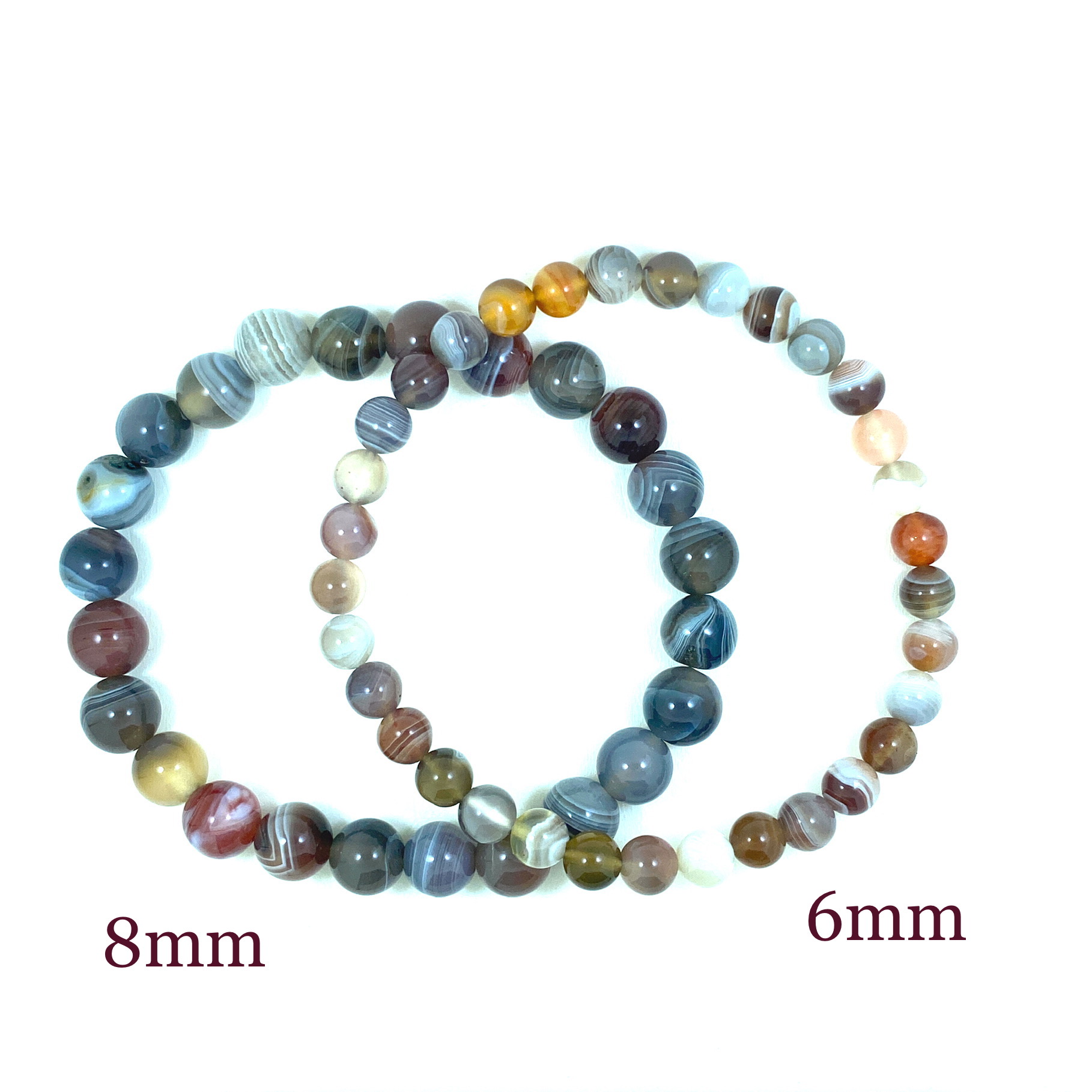 Agate de Bostwana- Bracelet élastique - du 6mm au 8mm – Image 2