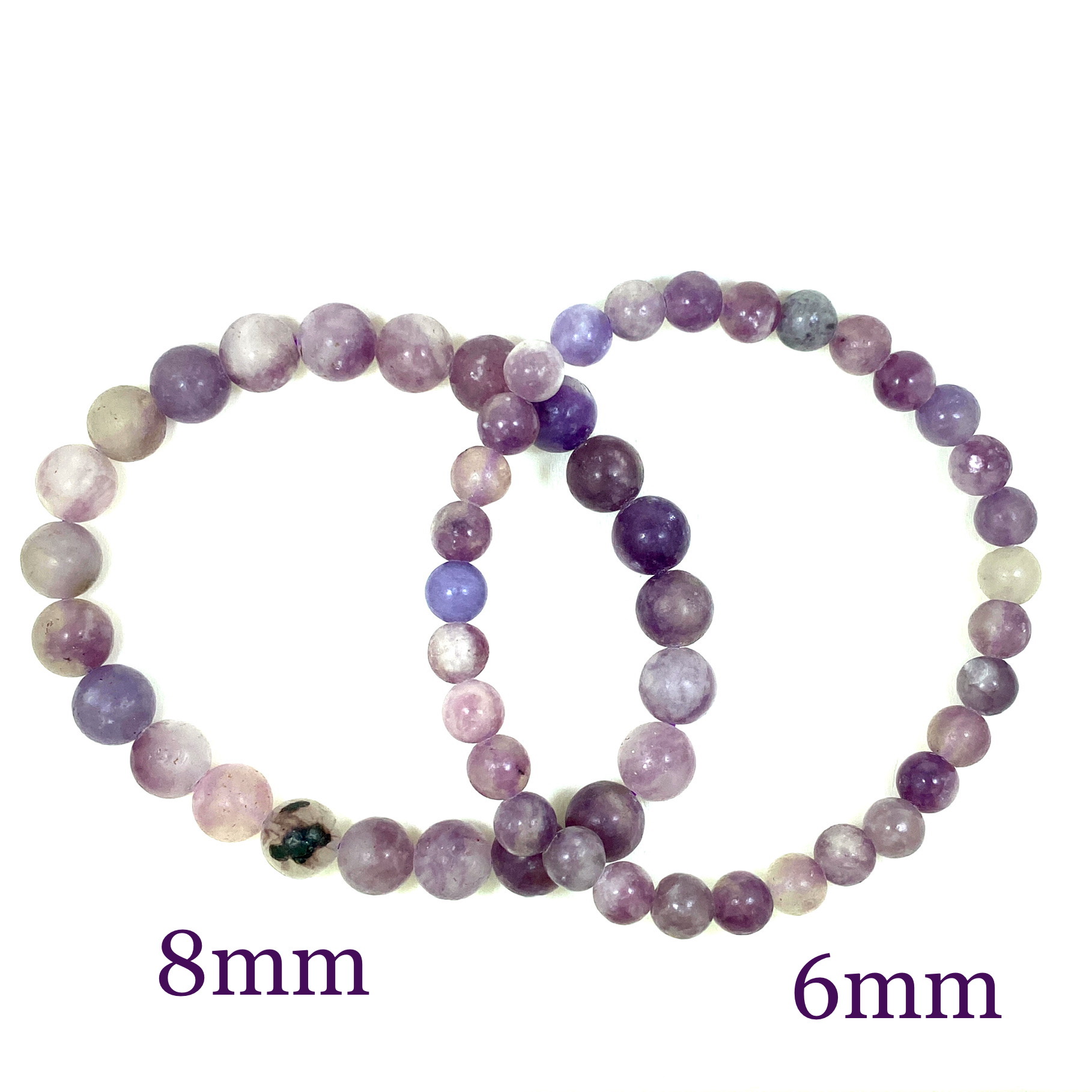 Lépidolite - Bracelet élastique - du 6mm au 8mm – Image 2