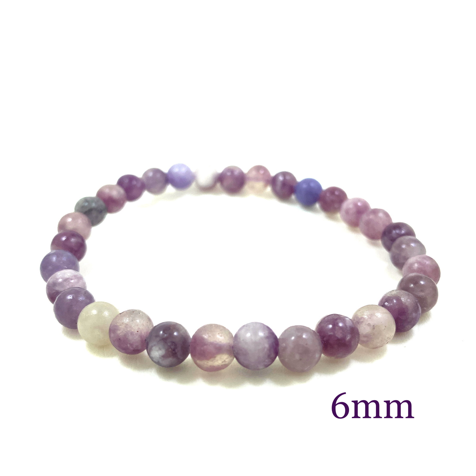 Lépidolite - Bracelet élastique - du 6mm au 8mm – Image 3