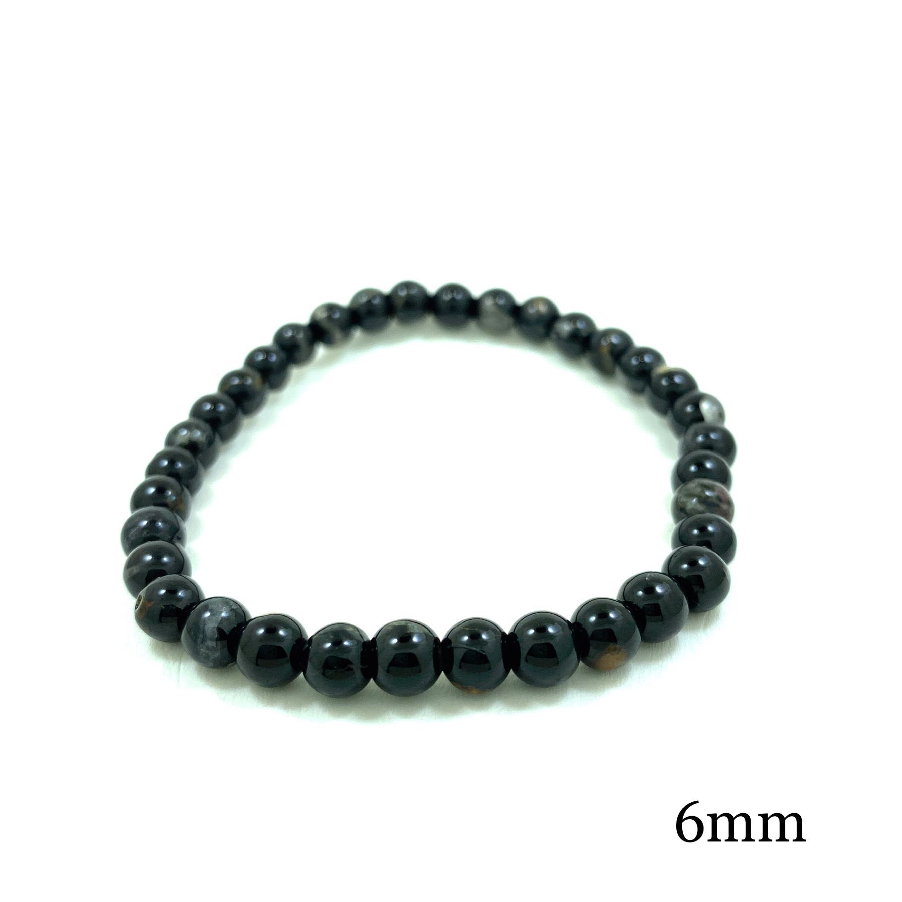 Tourmaline Noire - Bracelet élastique - du 6mm au 8mm – Image 3