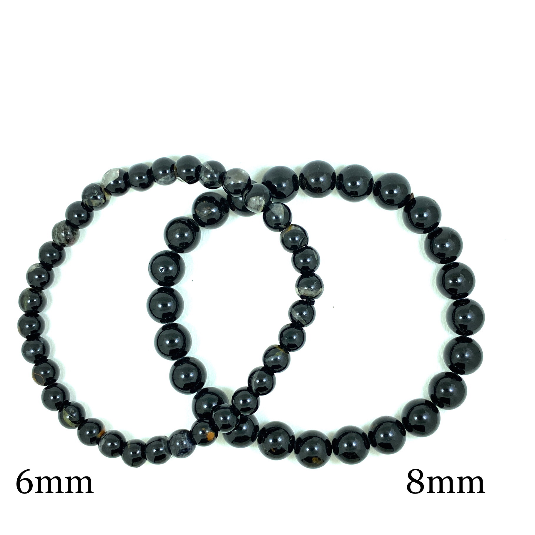 Tourmaline Noire - Bracelet élastique - du 6mm au 8mm – Image 2