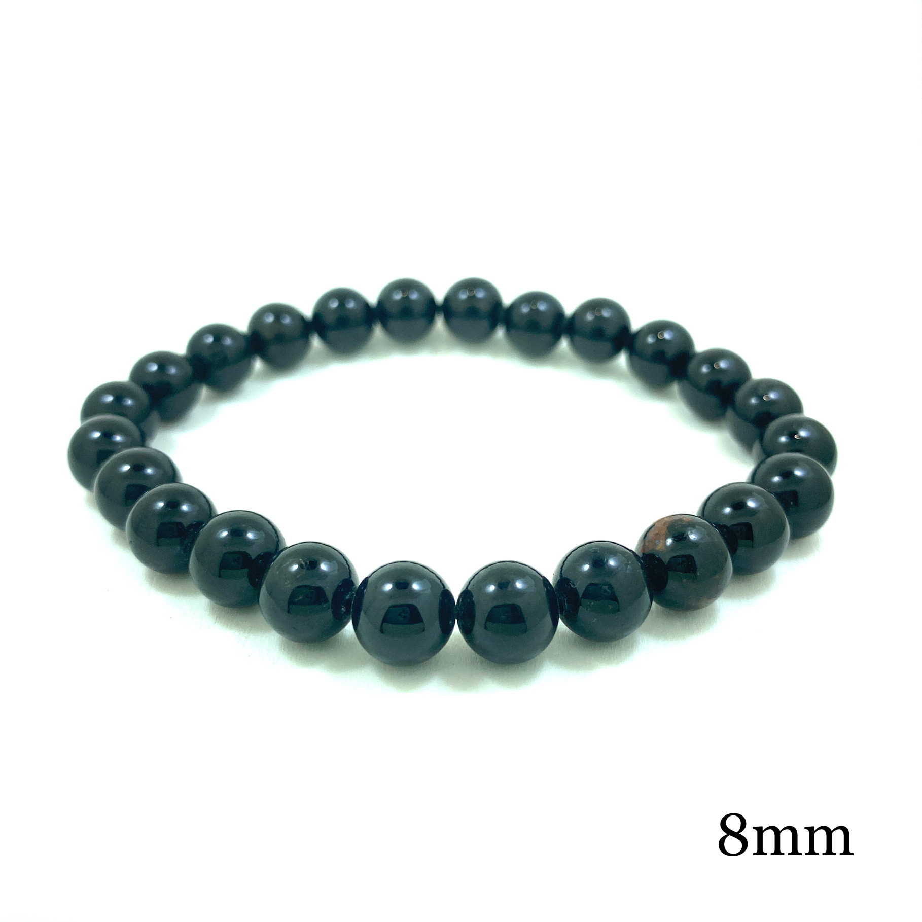 Tourmaline Noire - Bracelet élastique - du 6mm au 8mm – Image 5