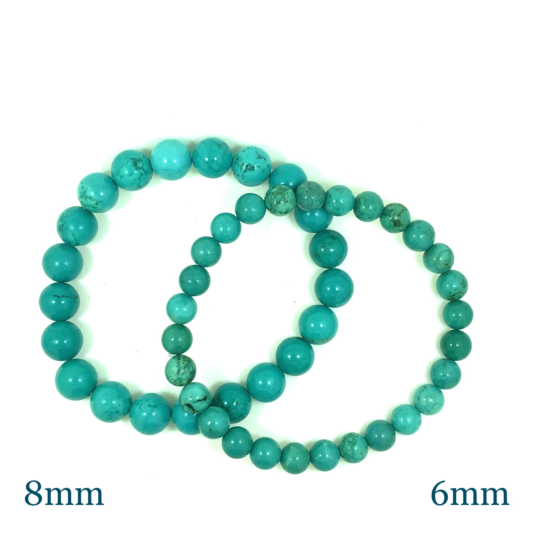Turquoise Naturelle - Bracelet élastique - du 6mm au 8mm – Image 2