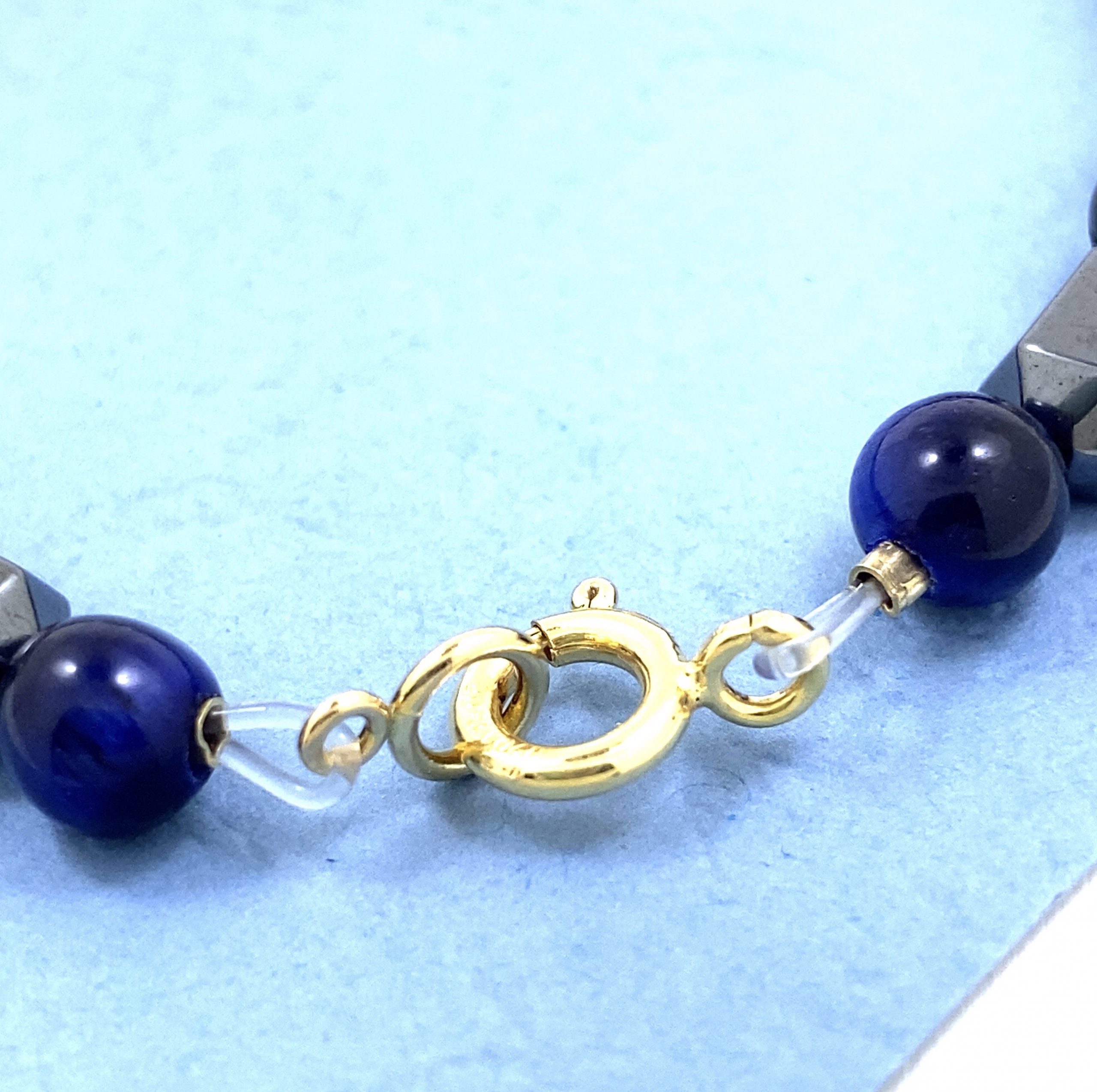 Talisman Protection et Réussite- Aigue-Marine Extra - Bracelet Fermoir Plaqué Or – Image 3