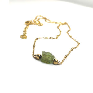Création Gaia - Femme – Péridot- bracelet -pierre brut